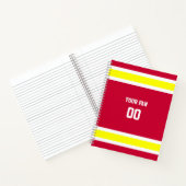 Carnet Équipe de football rouge, or et blanc Spiral (Intérieur)