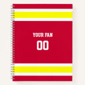 Carnet Équipe de football rouge, or et blanc Spiral (Devant)