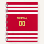 Carnet Équipe de football rouge, or et blanc Spiral (Devant)