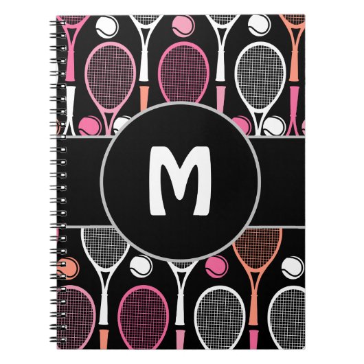 Carnet Équipe de joueur de tennis Nom personnalisé monogr (Devant)