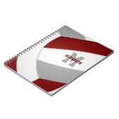 Carnet équipe de maroon gris couleurs filles garçons voll (Côté gauche)