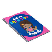 Carnet Équipe de natation mignonne Africaine Américaine P (Côté Droit)