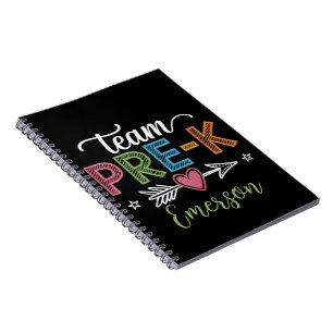 Carnet Équipe de nom personnalisé Enseignant de maternell
