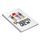 Carnet Équipe de pharmacie. T-shirt de Noël du pharmacien (Côté Droit)