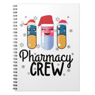 Carnet Équipe de pharmacie. T-shirt de Noël du pharmacien