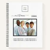 Carnet Équipe de photos d'entreprise blanche élégante  (Devant)