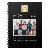 Carnet Équipe de photos d'entreprise nom des membres noir (Devant)