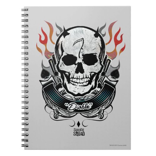 Carnet Équipe de suicide | Diablo Skull & Flames Tattoo A (Devant)