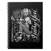 Carnet Équipe de suicide | Harley Quinn Typographie (Devant)