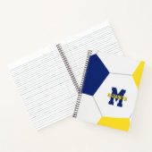 Carnet équipe d'or bleu couleurs monogrammed soccer (Intérieur)