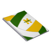 Carnet équipe d'or vert couleurs filles garçons volley (Côté Droit)
