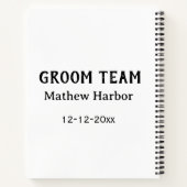 Carnet Équipe du marié nom du garçon d'honneur date enter (Dos)