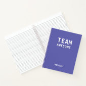 Carnet Équipe Incroyable Violet Nom Personnalisé (Intérieur)