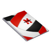 Carnet équipe noire rouge couleurs filles garçons volley- (Côté Droit)