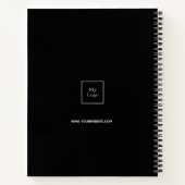 Carnet Équipe photo d'affaires noir blanc élégant (Dos)