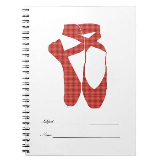 Carnet Équipe Pointe Ballet Rouge Tartan (Devant)