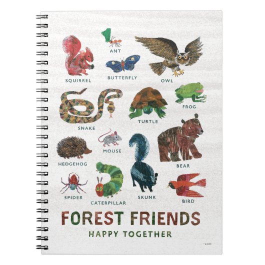 Carnet Eric Carle | Les amis de la forêt heureux ensemble (Devant)