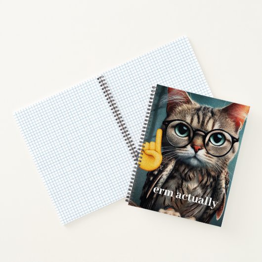 Carnet Erm En Fait... Mème de chat nerd (Intérieur)