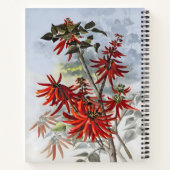 Carnet Erythrina Flower Aquarelle, Peinture Cadeau (Dos)