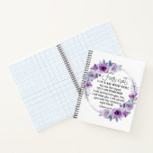 Carnet Esaïe 41:10 Crainte non violet Écriture florale (Intérieur)