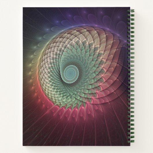 Carnet Escargot Abstrait coloré Art moderne fractal (Dos)