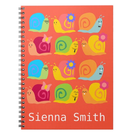 Carnet Escargots heureux escargots mignons (Devant)