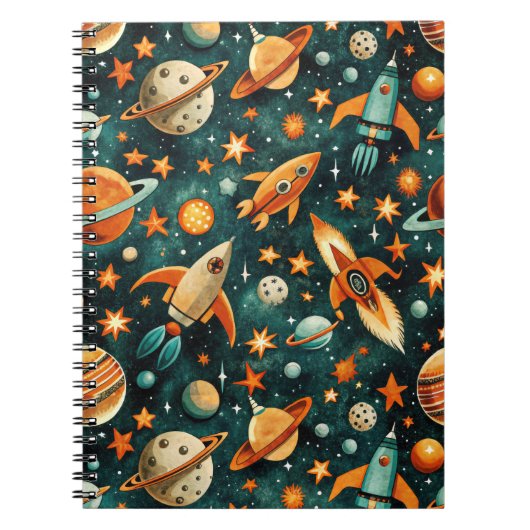 Carnet Espace atomique de milieu de siècle Orange sarcell (Devant)