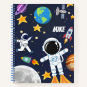 Carnet Espace extérieur amusant Astronaute & Planètes, En (Devant)
