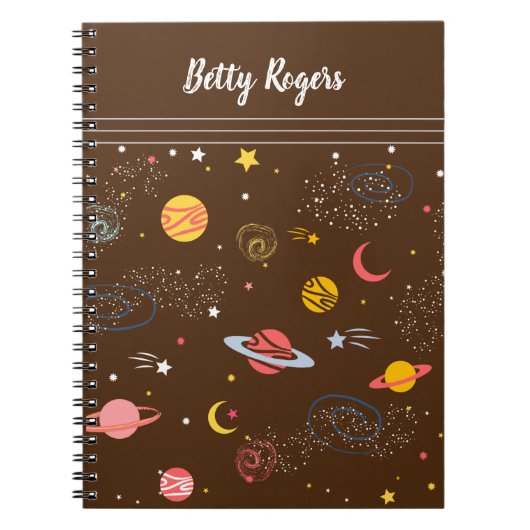 Carnet Espace extra-atmosphérique Motif sans faille (Devant)