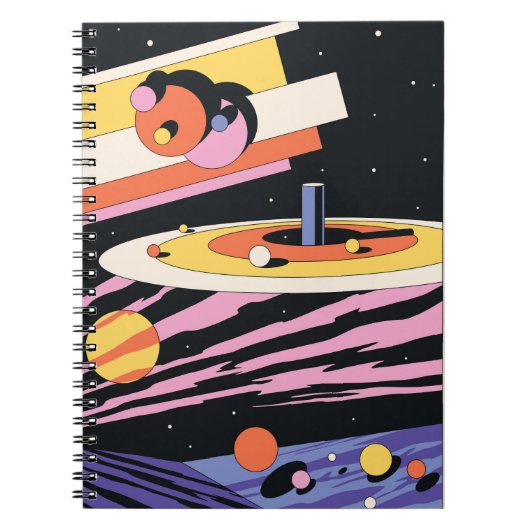 Carnet Espace psychédélique : formes géométriques les ann (Devant)