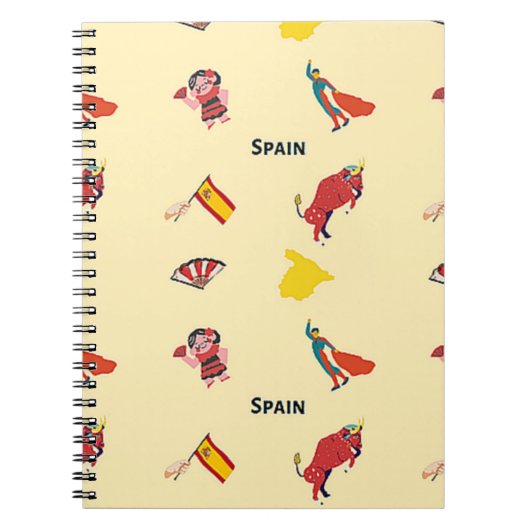 Carnet Espagne motif sur la crème (Devant)
