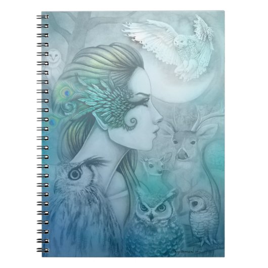 Carnet Esprit d'Artemis Déesse Diane Art Fantastique (Devant)