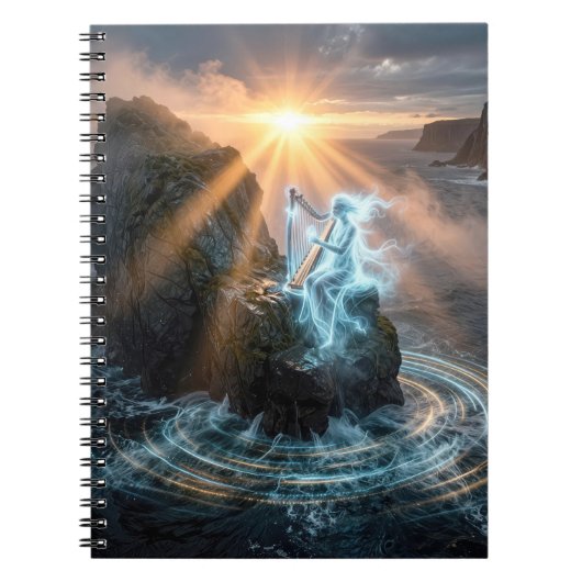 Carnet Esprit de l'océan fantomatique jouant de la harpe (Devant)