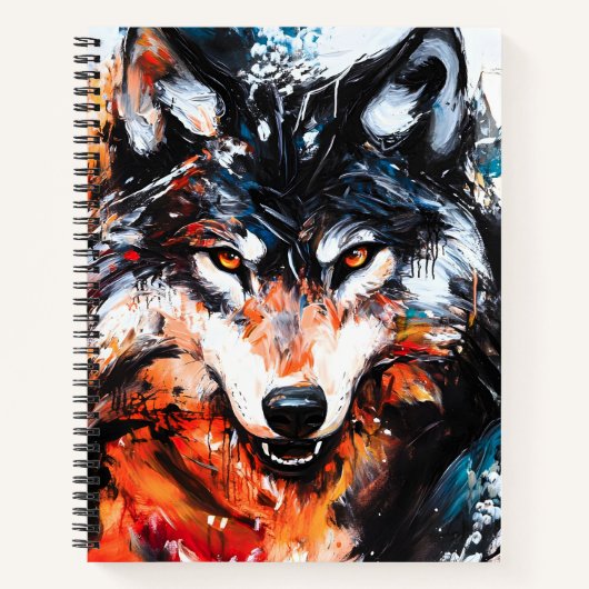 Carnet Esprit de loup sauvage abstrait (Devant)