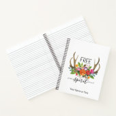 Carnet Esprit Libre Moderne Boho Chic Fleurs Rose Andouil (Intérieur)