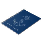Carnet Esprit Nautique Ancre Bleu Marine (Côté gauche)