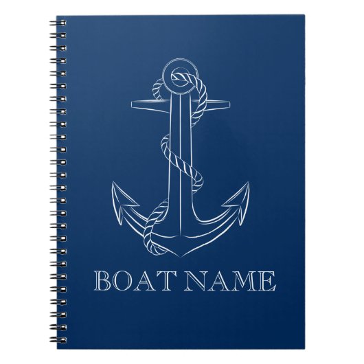 Carnet Esprit nautique Ancre Marine Bleu (Devant)