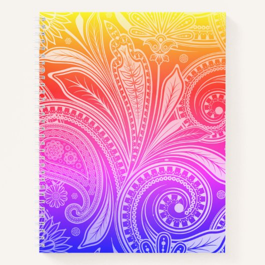 Carnet Esquisse Cartes Notebook-Flora Arc-en-ciel (Devant)