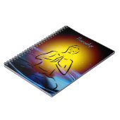 Carnet Esquisse de poitrine de yoga jaune et bleu (Côté gauche)