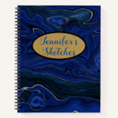 Carnet Esquisse de tourbillons d'Agate Bleu Lapis (Devant)