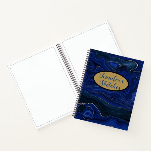 Carnet Esquisse de tourbillons d'Agate Bleu Lapis (Intérieur)