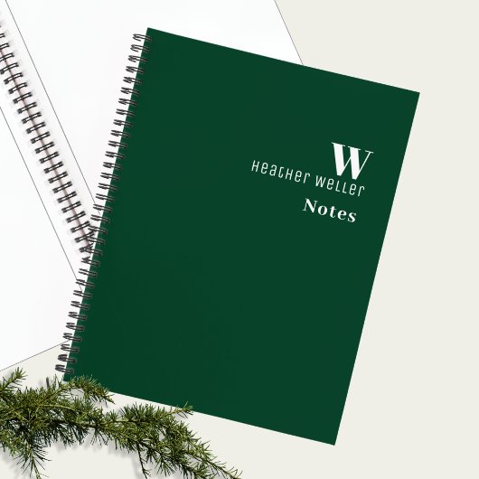 Carnet Esquisse verte monographique minimaliste professio