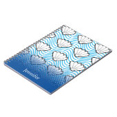 Carnet Esquisses de coquillage Motifs de vague blanc et b (Côté gauche)