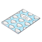 Carnet Esquisses de coquillage Motifs de vague blanc et b (Côté gauche)