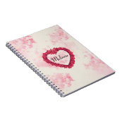 Carnet Estampe florale à aquarelle dégradée avec un coeur (Côté Droit)