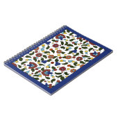 Carnet Estampe florale arménienne - bleu et blanc marine (Côté gauche)