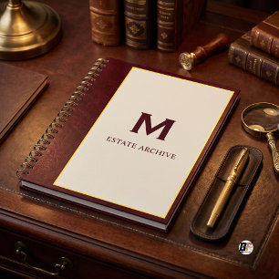 Carnet Estate Archive Classique Monogramme Bourgogne