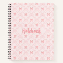 Carnet esthétique à nœud rose – Journal féminin et