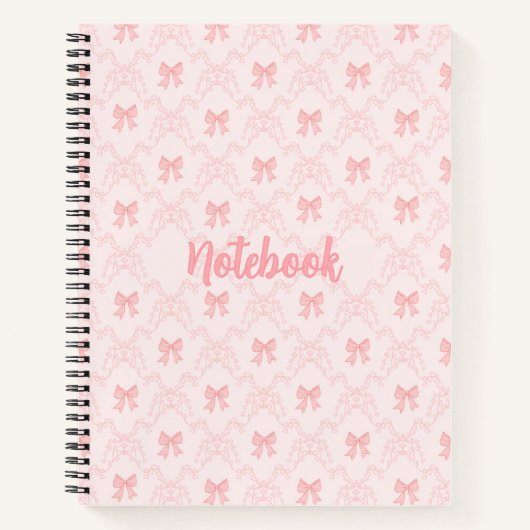 Carnet esthétique à nœud rose – Journal féminin et (Devant)