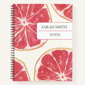 Carnet esthétique au pamplemousse Journal à nom pe
